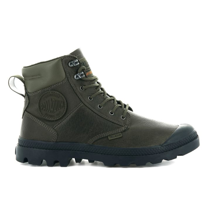 Palladium Pampa Shield WP+ LTH Women\'s Boots Olive | UK J749-LGT